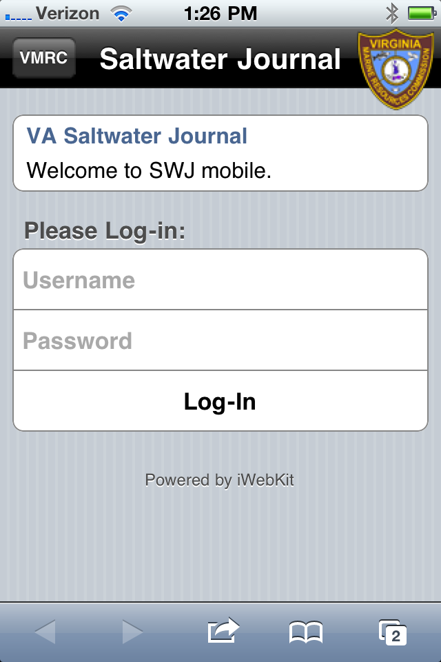 لقطة شاشة تسجيل الدخول إلى موقع الجوال